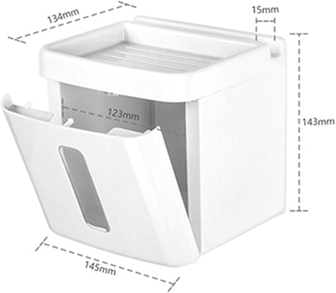 Amyslos™ Waterproof Multifunctional Tissue Box – Elegant White Bathroom Organizer