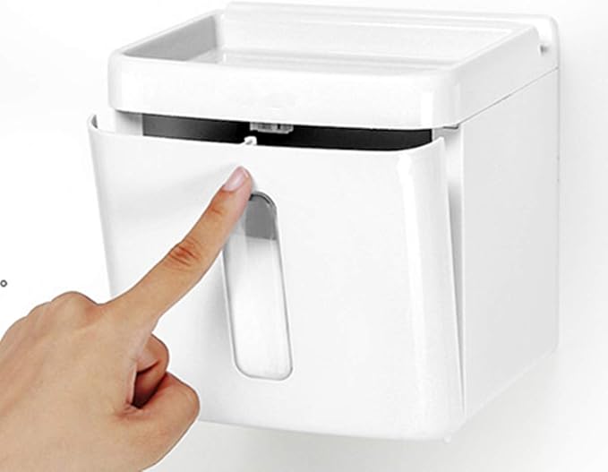 Amyslos™ Waterproof Multifunctional Tissue Box – Elegant White Bathroom Organizer