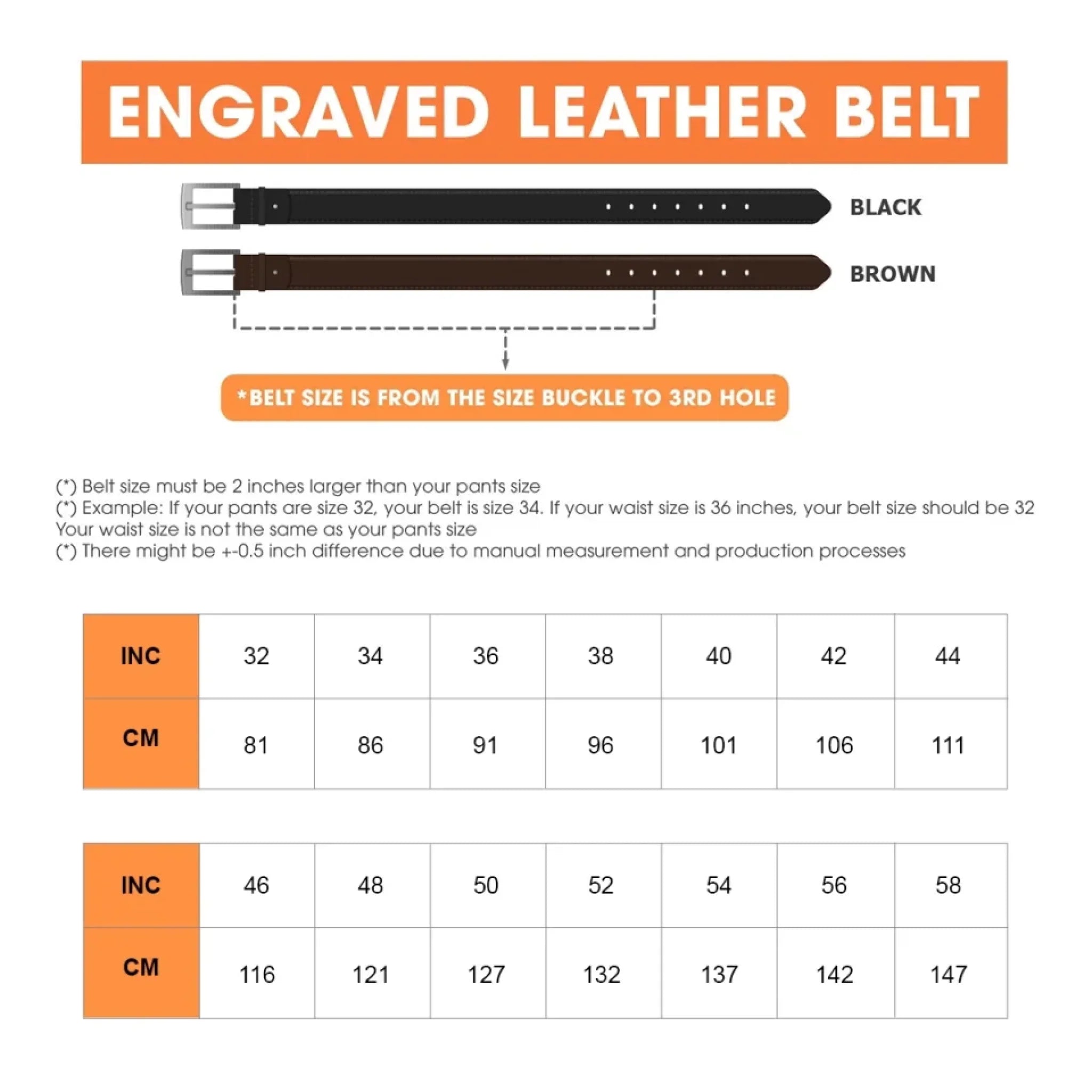 Amyslos "Think Of Me Whenever You Take Off Your Pants" Couple Personalized Custom Engraved Leather Belt - Unique Gift For Husband Wife, Anniversary