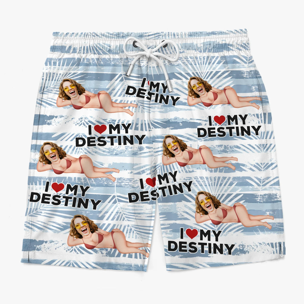 Amyslos Custom Photo Tropical Hawaiian Aloha Men Beach Shorts - Summer Vacation & Travel Gift for Husband, Wife, Him & Her