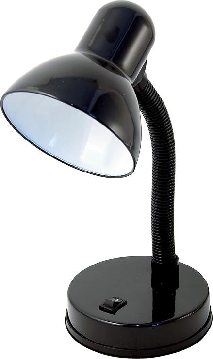 Amyslos VeLamp TL1201-N Flexible Clip-On Lamp – LED Compatible, E27 Socket, Metal Design with Switch, Perfect for Office, Bedroom & Nightstand (6W, Black)