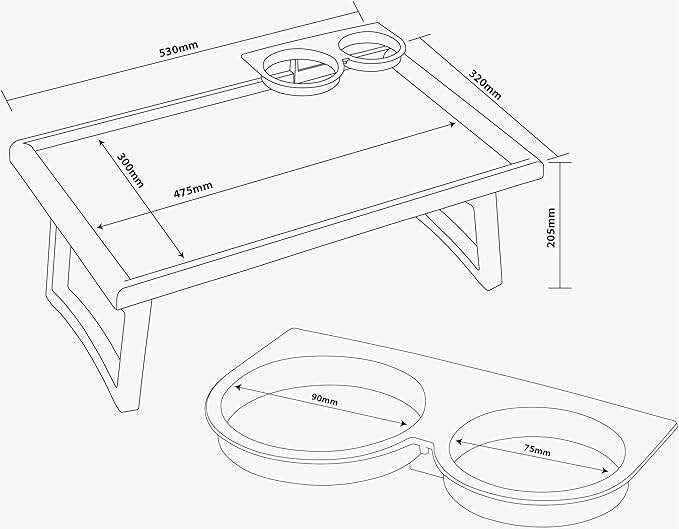 Amyslos Aidapt Folding Lap Tray Table with Legs & Drinks Holder – Lightweight, Raised Edges, Easy Stow-