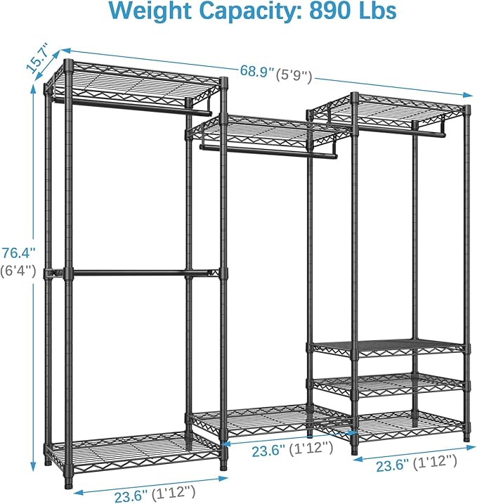 Amyslos VIPEK V5 Freestanding Wardrobe Organizer – Adjustable, Spacious & Sturdy