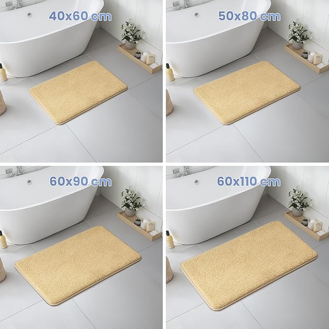 AmySLos® Ultra-Soft Microfiber Bath Mat 🛁 | Non-Slip, Quick-Dry & Super Absorbent Rug | Machine-Washable Bathroom Carpet for Shower, Tub & Floor
