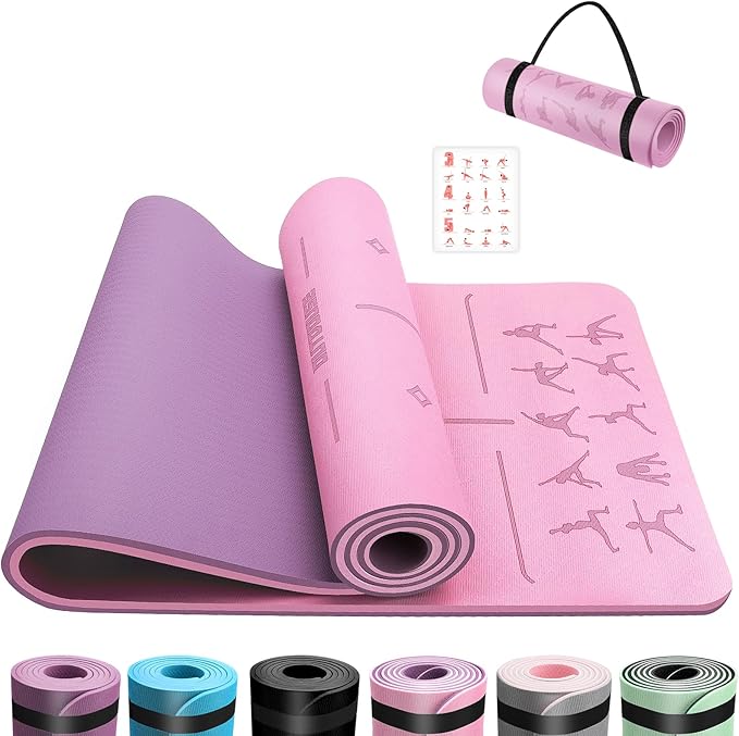 Amyslos Outdoor Yoga Mat – Non-Slip Fitness Mat for Gym, Pilates, Yoga & Travel with Carry Straps (183x61x0.6cm)