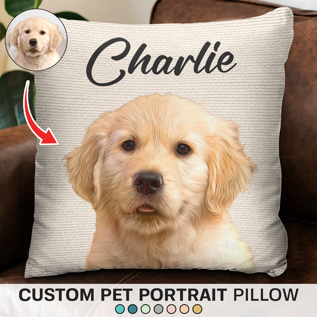 Amyslos Custom Photo I Love My Dog - Dog & Cat Personalized Pillow - Christmas Gift For Pet Owners, Pet Lovers