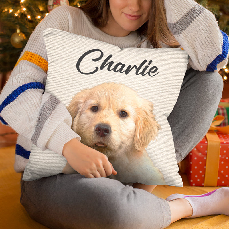 Amyslos Custom Photo I Love My Dog - Dog & Cat Personalized Pillow - Christmas Gift For Pet Owners, Pet Lovers
