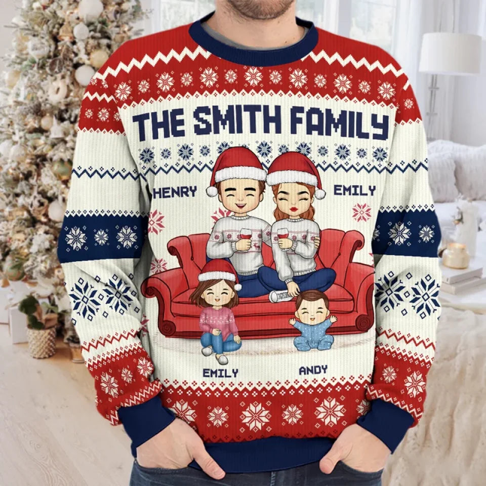 Amyslos | The Cozy Heartbeat of Your Home: Personalized Family & Pet Sweatshirt