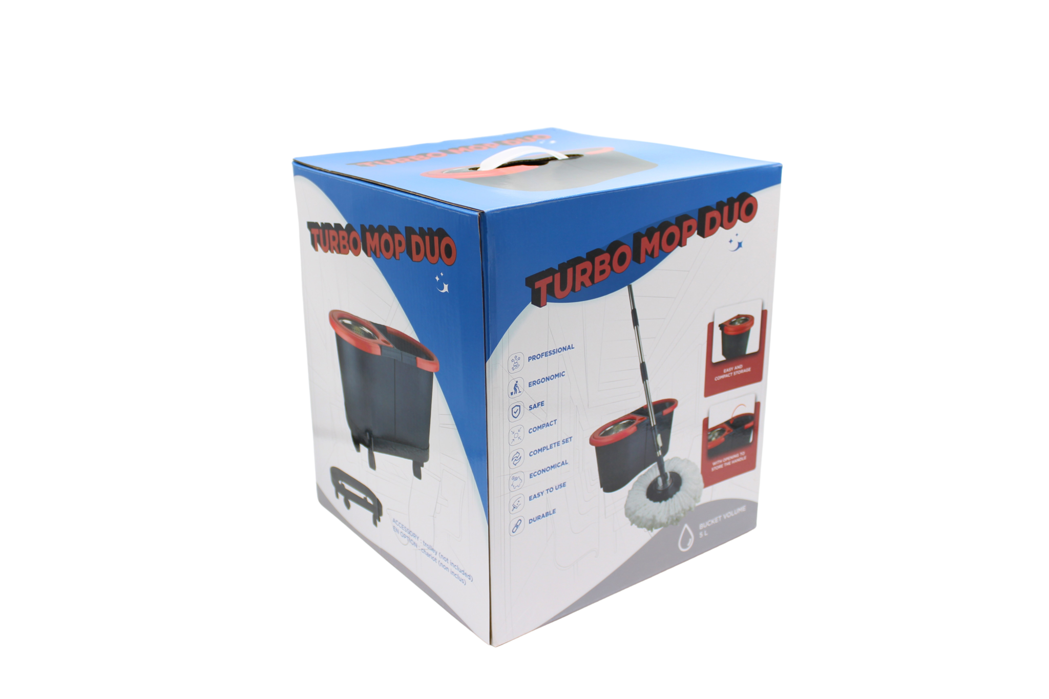Amyslos Turbo Mop DUO – 2-in-1 Wash & Dry System for Streak-Free Floors